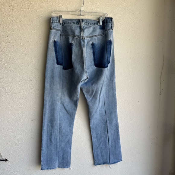 EB DENIM reworked frayed high-rise straight-leg jeans - Picture 4 of 5